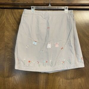 VTG Y2K CJ Banks 14W Skort Shorts Skirt Embroidered Spring Laundry Butterfly 90s